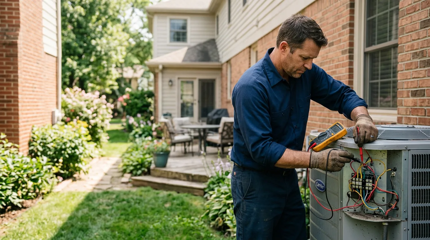 HVAC technician working near Fargo, OK